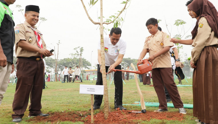 Presiden Tanam Pohon Serentak di Indonesia, Pj Bupati Tangerang dan Forkopimda Tanam 100 Pohon