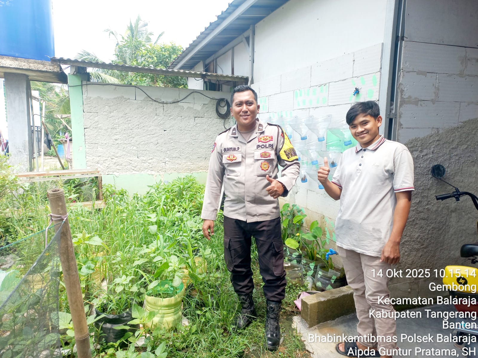 Bhabinkamtibmas Polsek Balaraja Giat Monitoring dan Pendataan Lahan Bayam di Desa Gembong